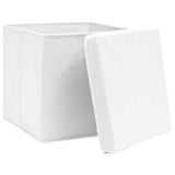 Vidaxl opbergboxen met deksel 10 st 28x28x28 cm wit