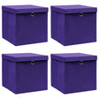 Vidaxl opbergboxen met deksel 4 st 28x28x28 cm paars