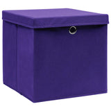 Scatole di archiviazione Vidaxl con coperchio 4 pezzi 28x28x28 cm viola