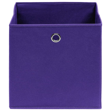 Vidaxl opbergboxen 10 st 28x28x28 cm nonwoven stof paars