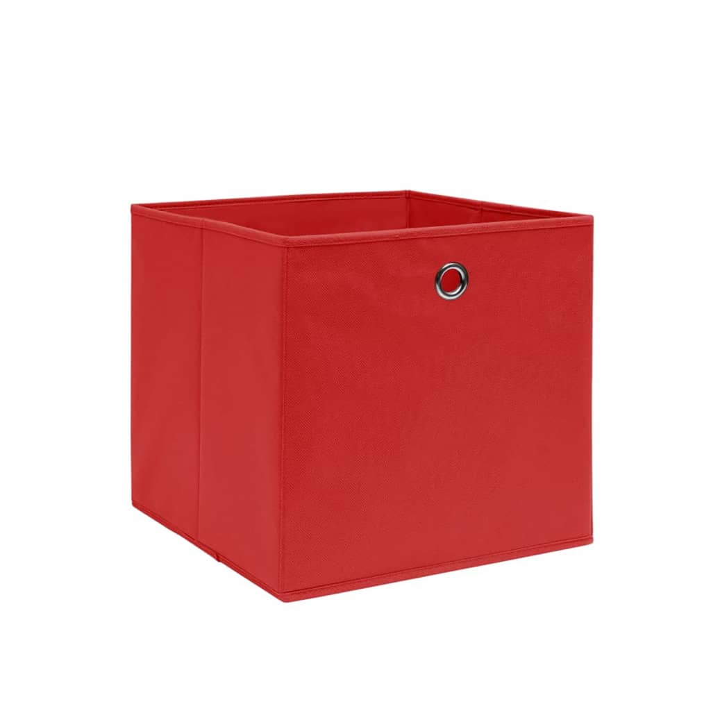 VIDAXL -Speicherboxen 4 PCs 28x28x28 cm Nicht -verwobener Stoff rot