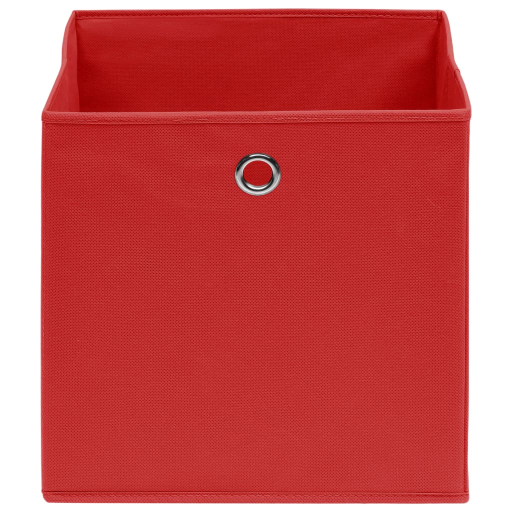 Scatole di archiviazione Vidaxl 10 pezzi 28x28x28 cm tessuto non tessuto rosso