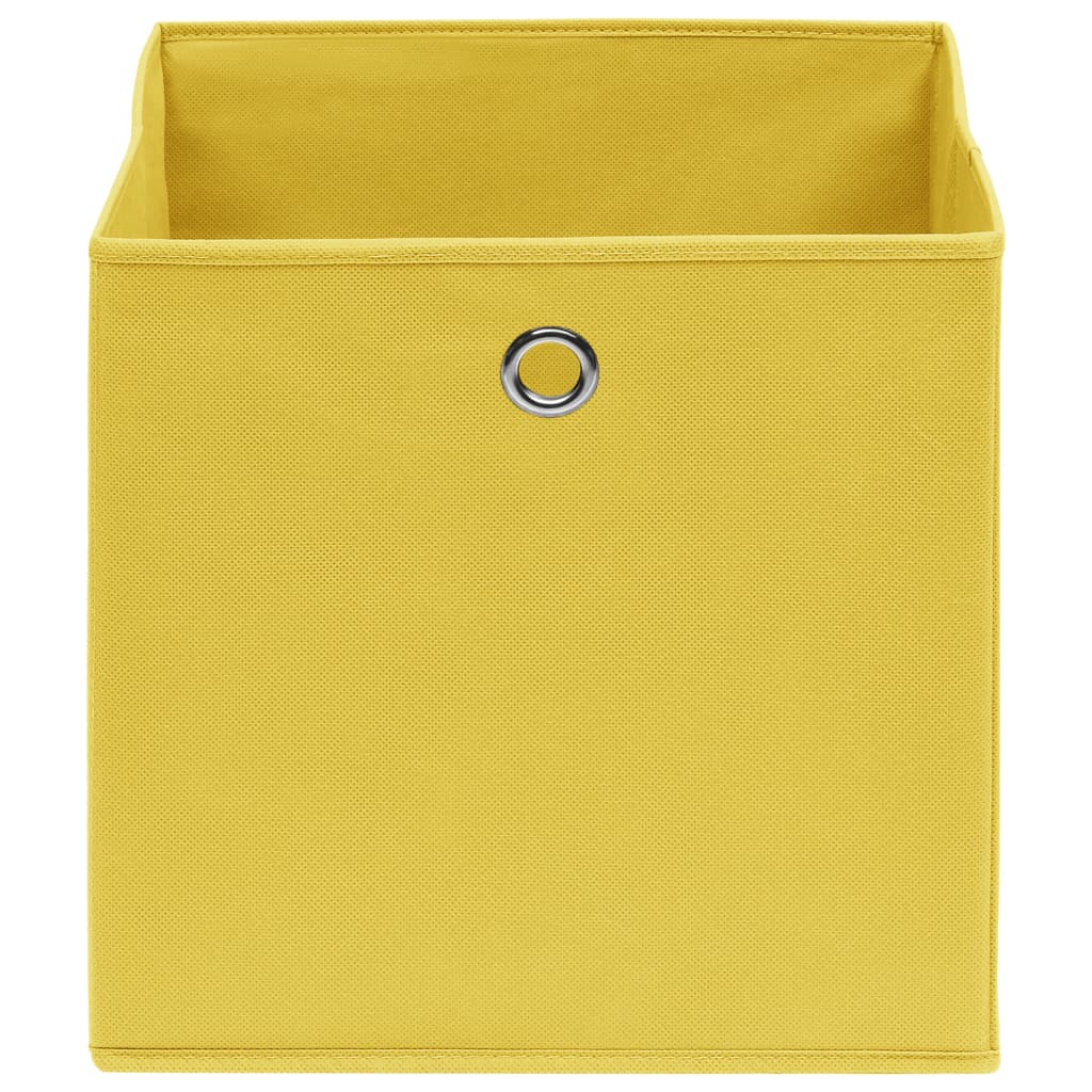 Cajas de almacenamiento de Vidaxl 10 PCS 28x28x28 cm de tela no tejida amarillo