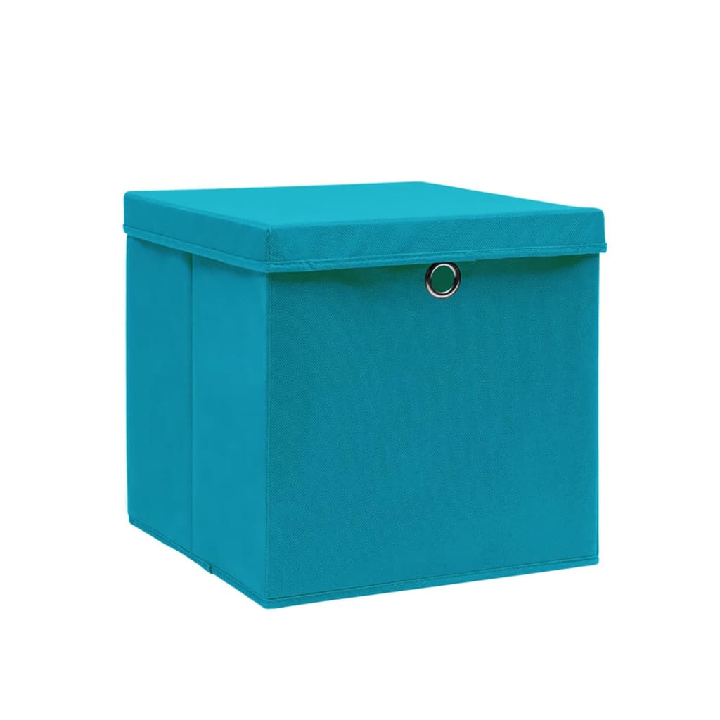 Úložné boxy Vidaxl s víkem 4 ks 28x28x28 cm Baby Blue