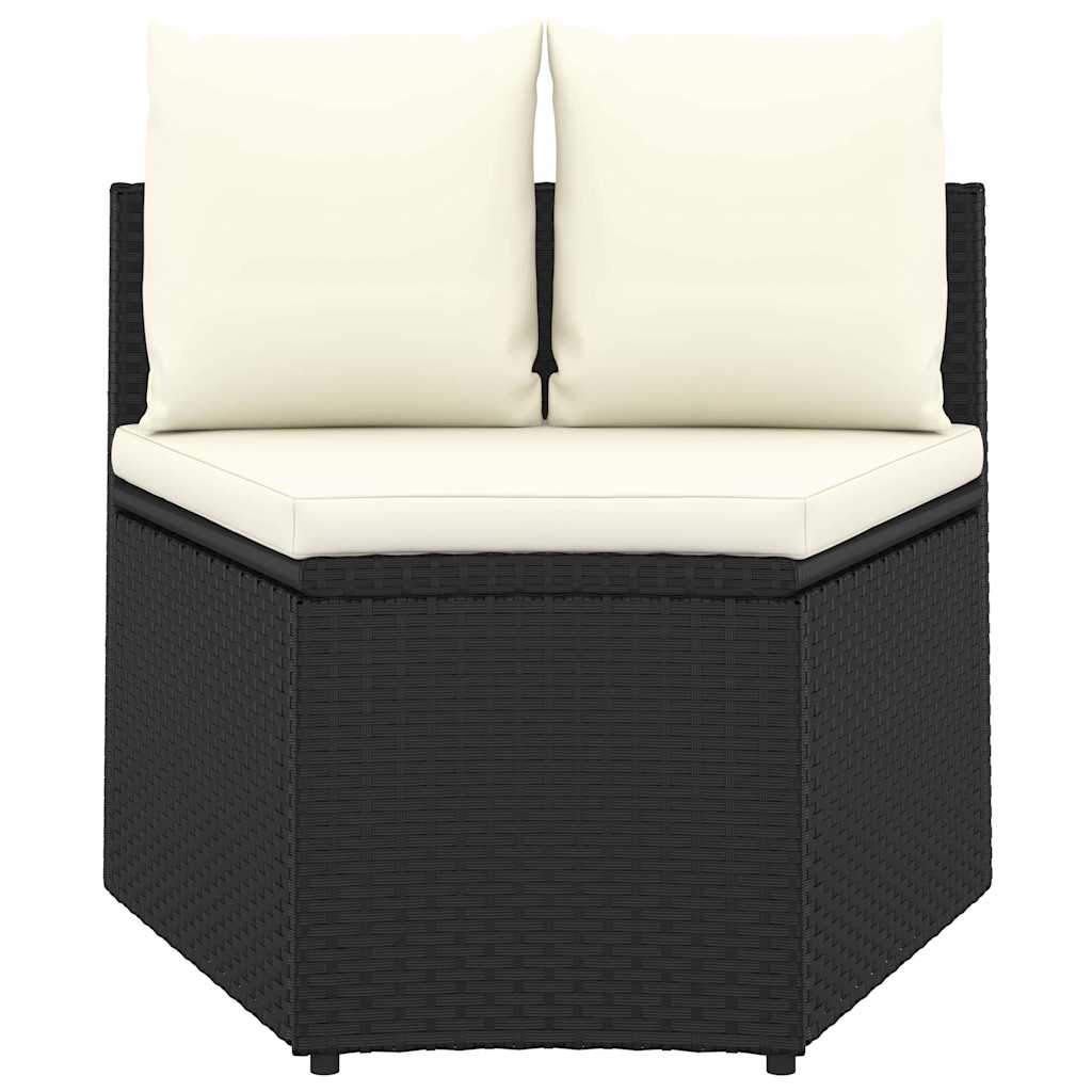 Vidaxl 2-delige loungeset met kussens poly rattan zwart