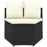 Vidaxl 2-delige loungeset met kussens poly rattan zwart