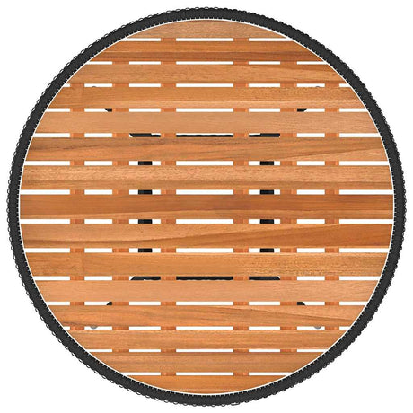 Vidaxl tuintafel ø70 cm poly rattan en massief acaciahout zwart