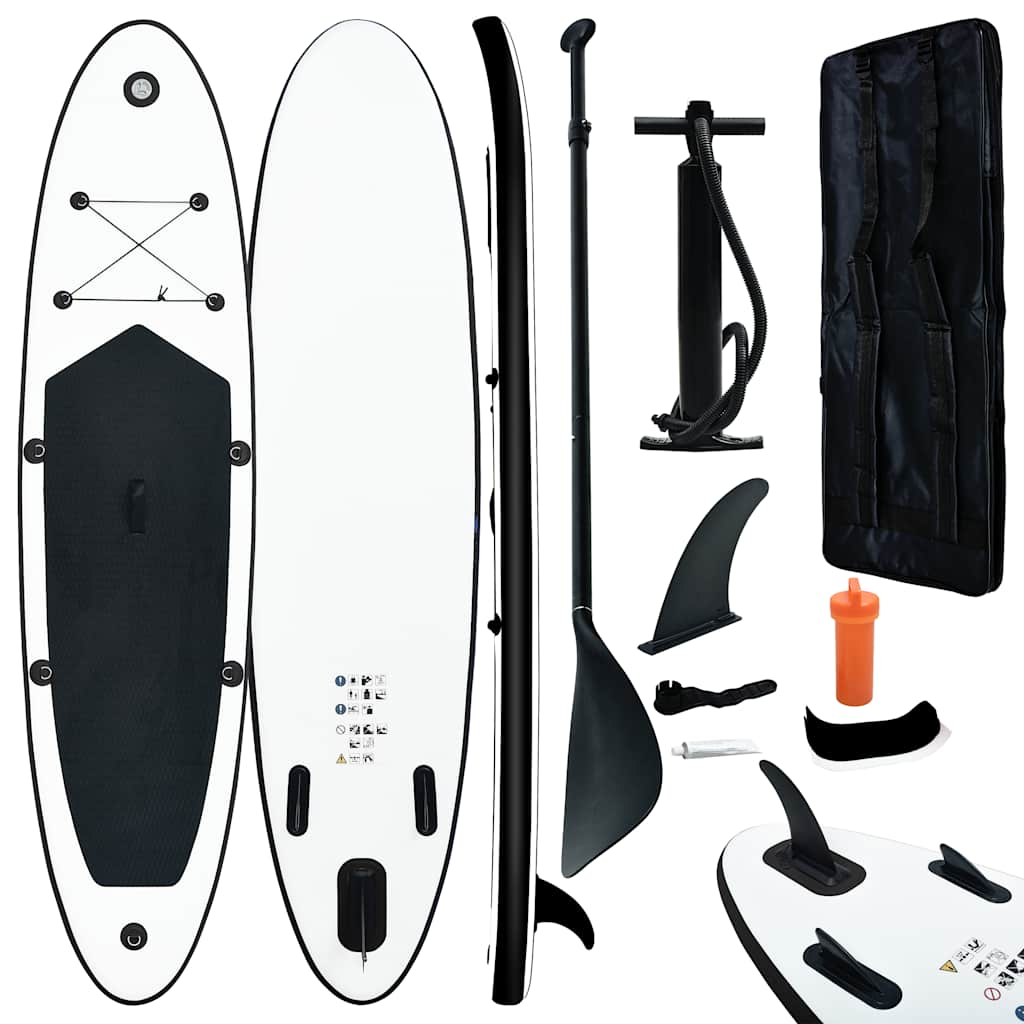 Vidaxl Stand-up Padleboard gonfiabile in bianco e nero