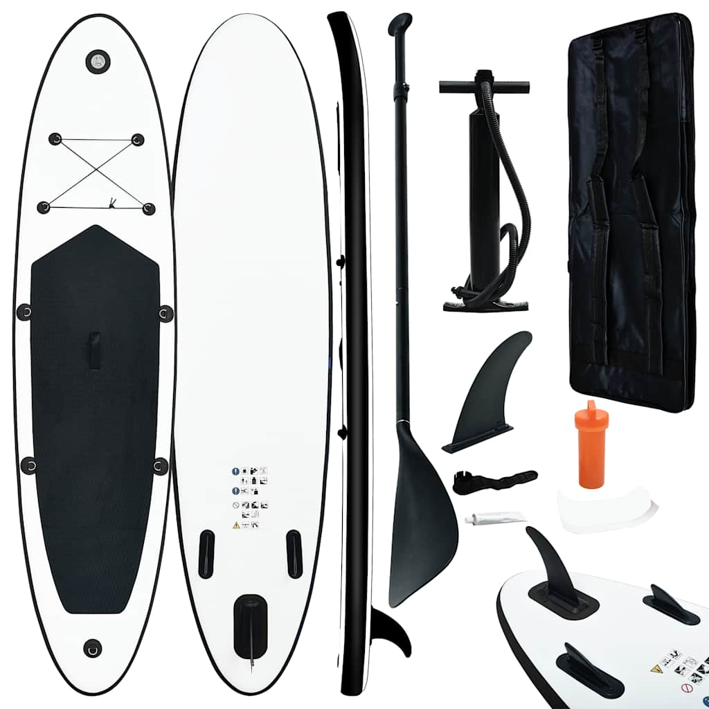 Vidaxl Stand Up paddleboard set Inflatable black and white