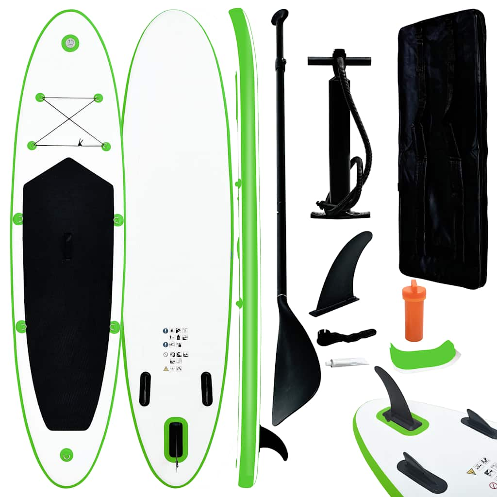 Vidaxl Stand-Up Paddleboard Inflable Verde y blanco