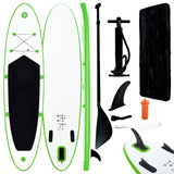 Vidaxl Stand Up Paddleboard Set Inflable Green and White