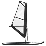 Vidaxl Stand Up Paddleboard Inflatable with Sailing Set Black and White