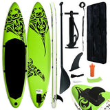 Vidaxl Stand Up Paddleboard Set gonfiabile 305x76x15 cm verde