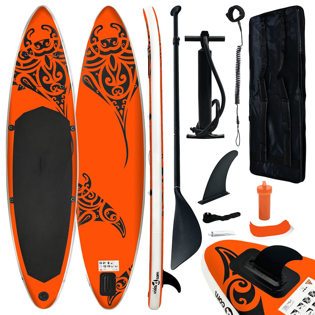 Vidaxl Stand Up Paddleboard Set aufblasbare 305x76x15 cm Orange