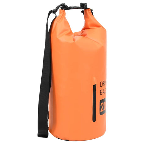 Vidaxl drybag met rits 20 l pvc oranje