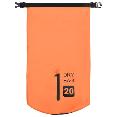 Vidaxl drybag met rits 20 l pvc oranje
