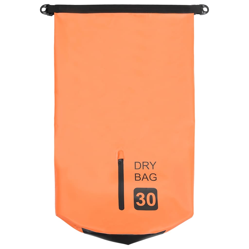 Vidaxl drybag met rits 30 l pvc oranje