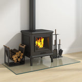 Vidaxl glass plate fireplace rectangular 100x50 cm