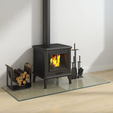 Vidaxl glass plate fireplace rectangular 120x50 cm