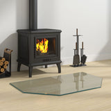 Vidaxl glass plate fireplace hexagonal 80x50 cm