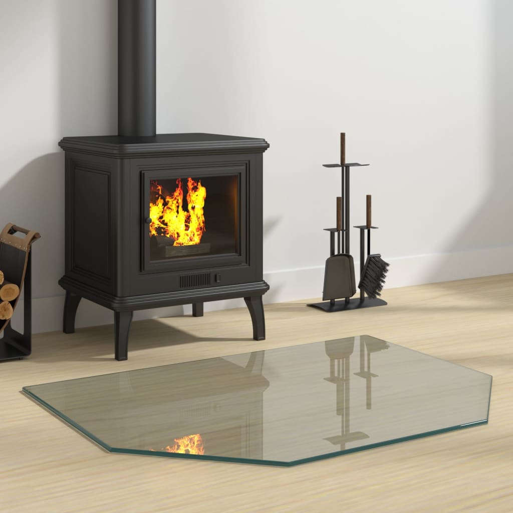 Vidaxl glass plate fireplace hexagonal 80x60 cm