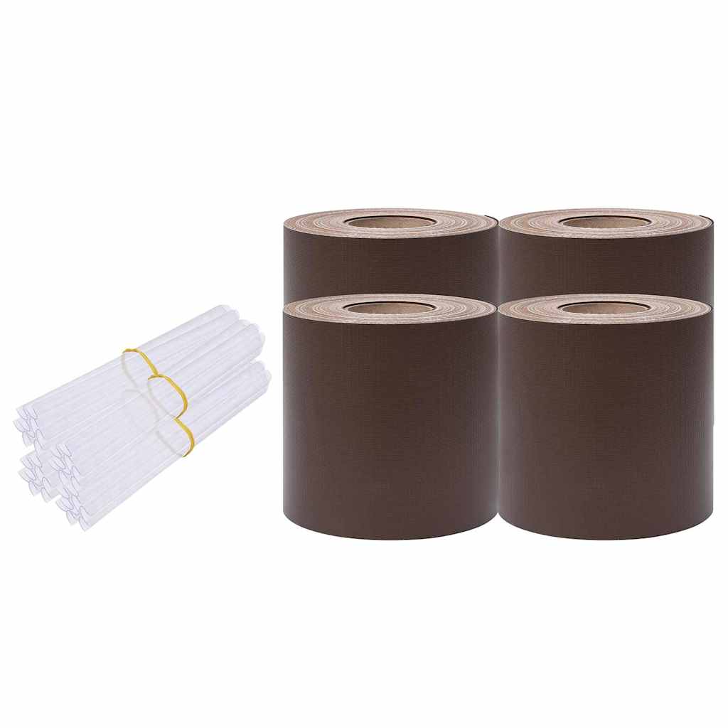 Vidaxl privacystrips 35x0,19 m pvc bruin