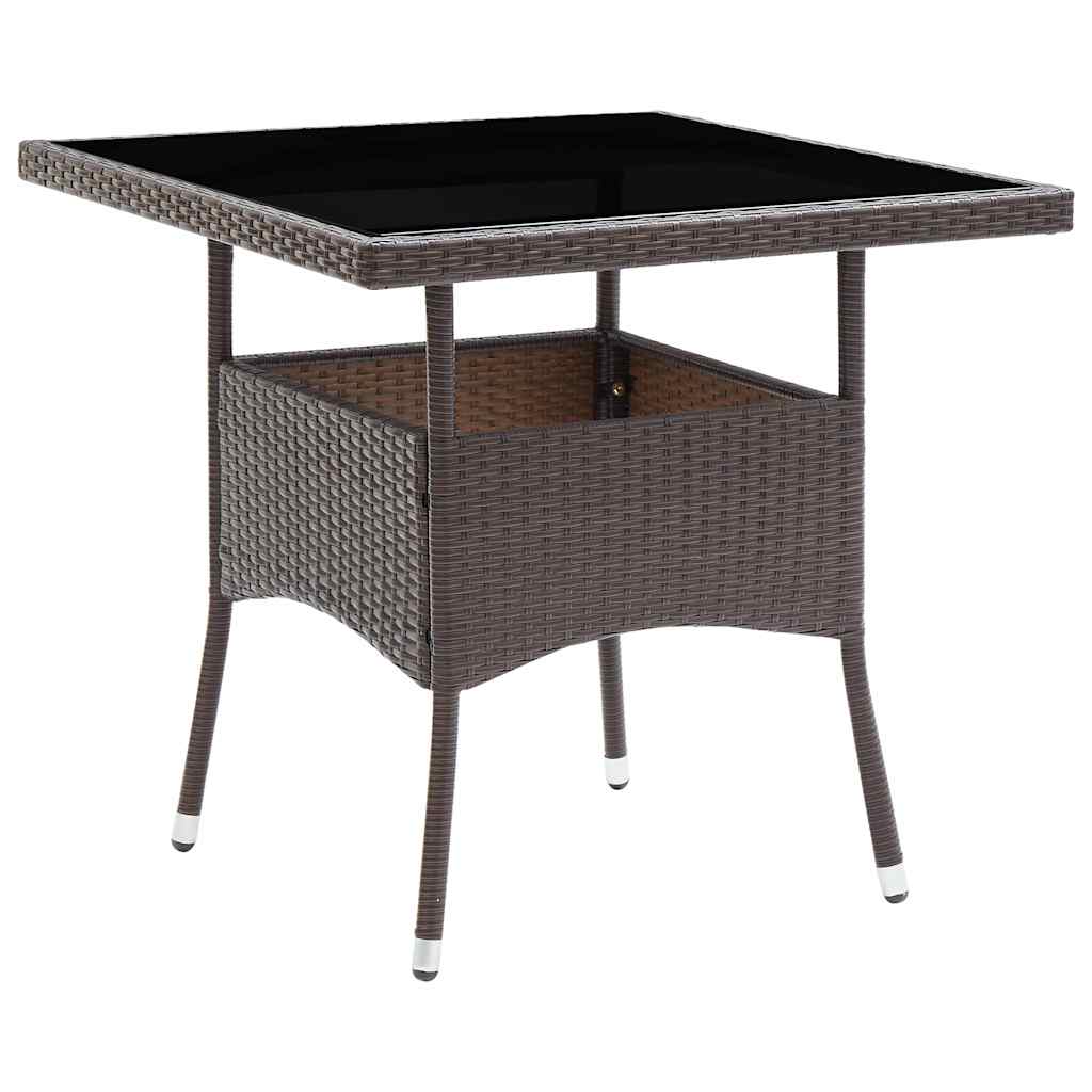 Vidaxl tuintafel poly rattan bruin