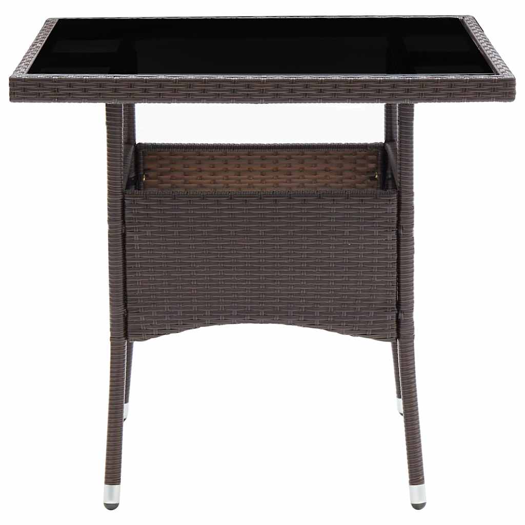 Vidaxl tuintafel poly rattan bruin