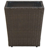 Vidaxl salontafel 41,5x41,5x44 cm poly rattan en gehard glas bruin