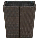 Vidaxl salontafel 41,5x41,5x44 cm poly rattan en gehard glas bruin