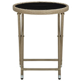 Vidaxl salontafel 60 cm poly rattan en gehard glas beige