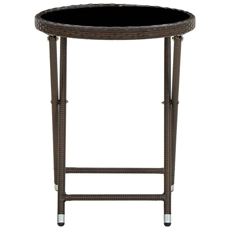 Vidaxl salontafel 60 cm poly rattan en gehard glas bruin