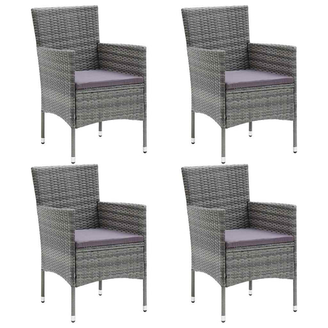 Vidaxl tuinstoelen 4 st poly rattan grijs