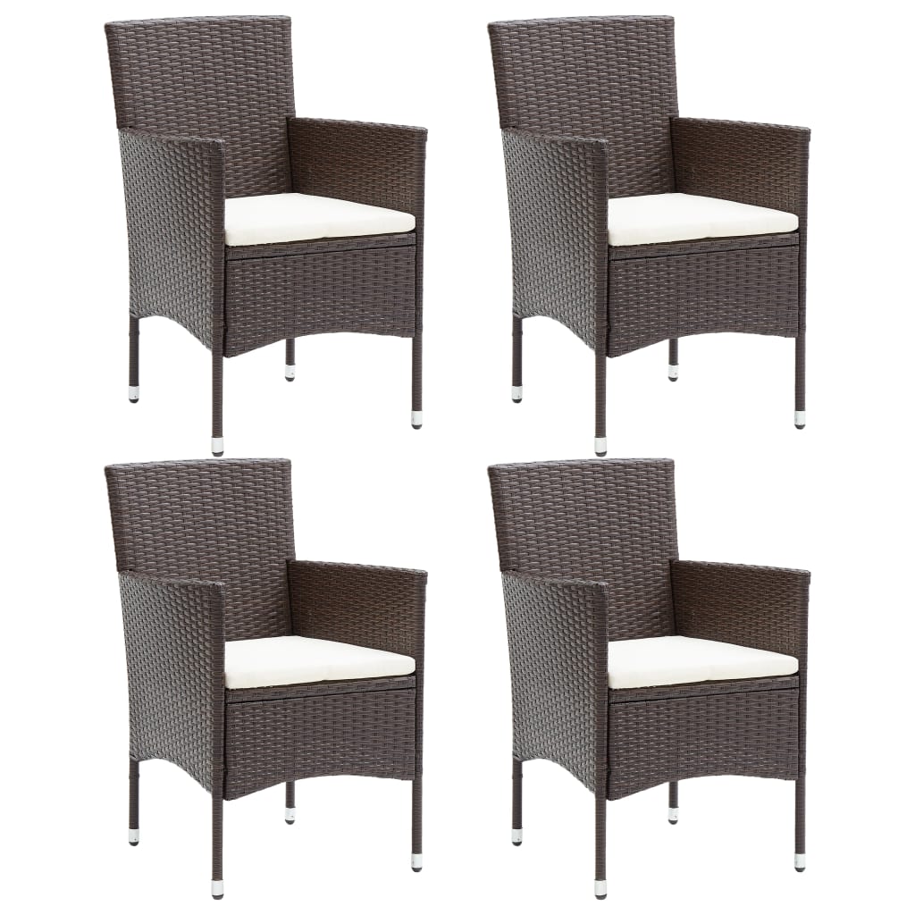 Vidaxl tuinstoelen 4 st poly rattan bruin