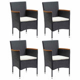 Vidaxl tuinstoelen 4 st poly rattan zwart