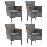 Vidaxl tuinstoelen 4 st poly rattan grijs