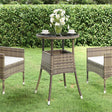 Vidaxl tuintafel ø60x75 cm gehard glas en poly rattan grijs