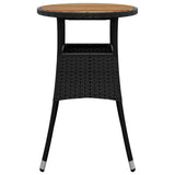 Vidaxl tuintafel ø60x75 cm acaciahout en poly rattan zwart