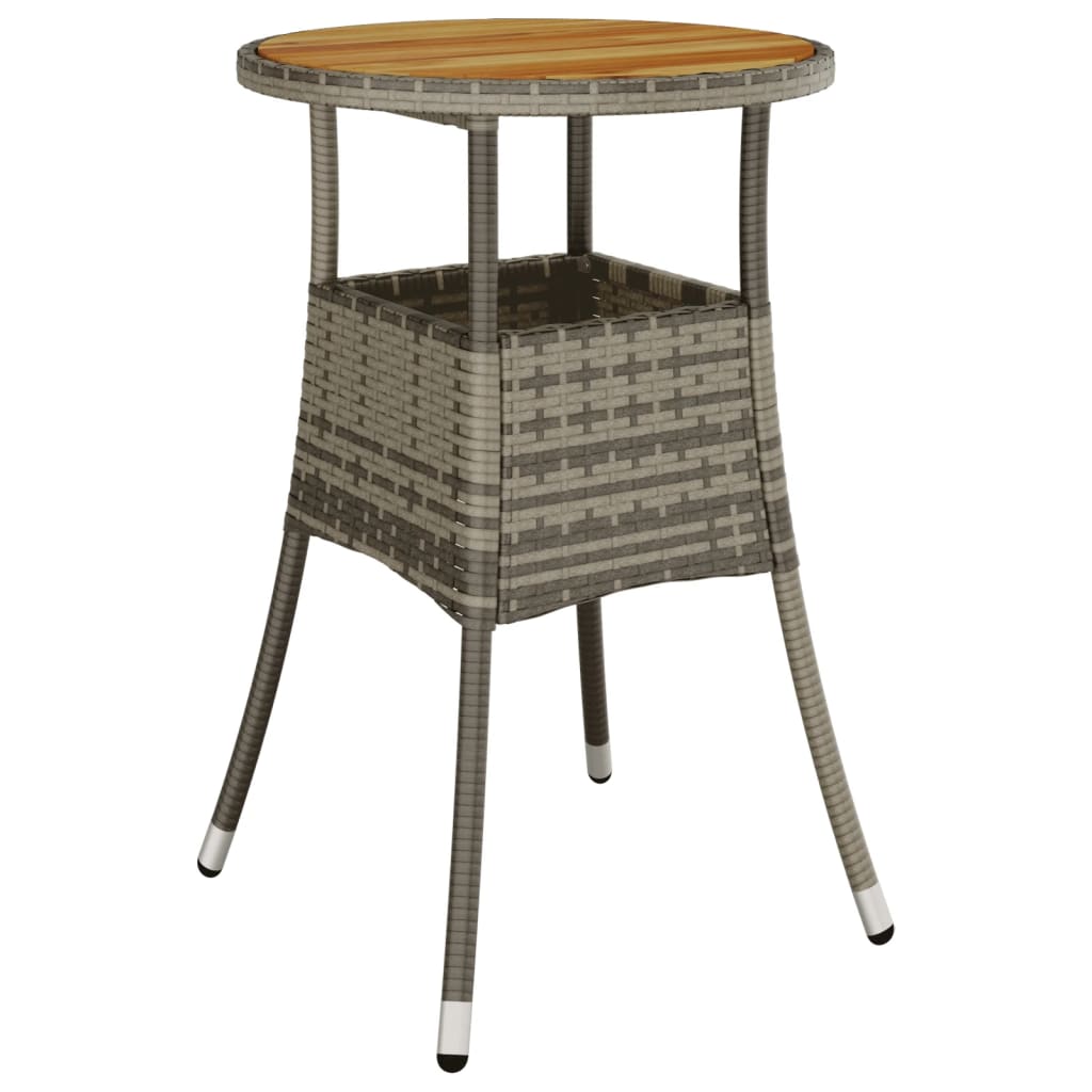 Vidaxl tuintafel ø60x75 cm acaciahout en poly rattan grijs