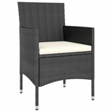 Vidaxl 4-delige tuinstoel- en voetenbankset rattan zwart
