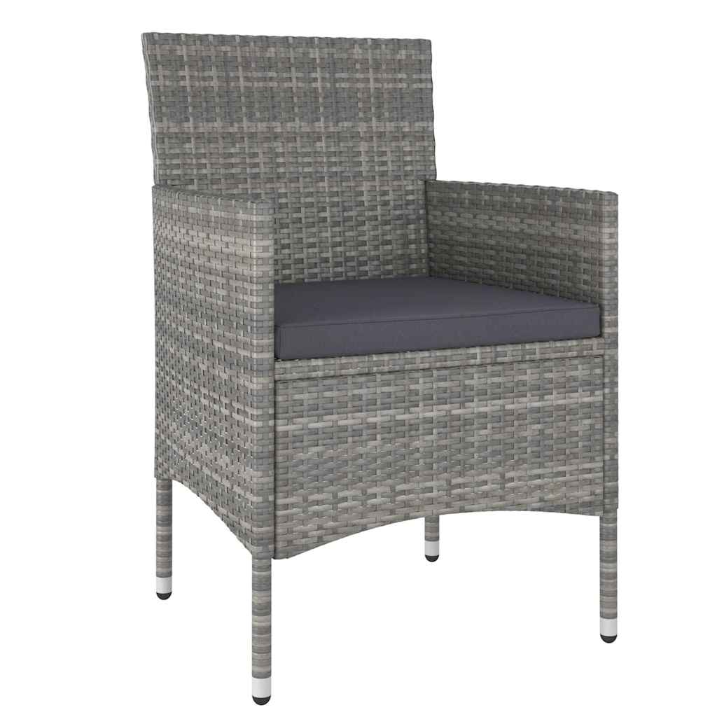 Vidaxl 4-delige tuinstoelen- en voetenbankenset poly rattan grijs