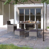 Vidaxl 4-delige tuinstoelen- en voetenbankenset poly rattan grijs