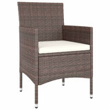 Vidaxl 4-delige tuinstoelen- en voetenbankenset poly rattan bruin