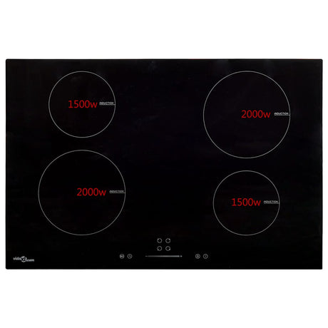 Vidaxl inductiekookplaat 4 zones aanraakbediening 7000 w 77 cm glas