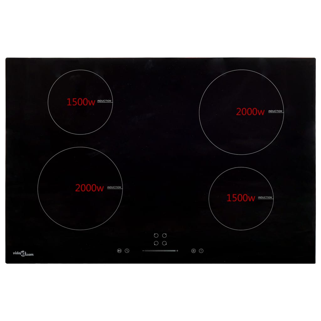 Vidaxl Induction Induction HOB 4 zóny dotykové ovládání 7000 W 77 cm sklo