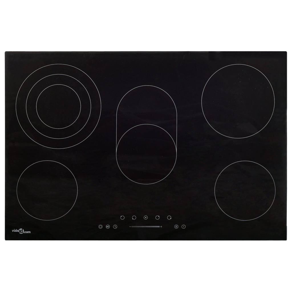 Vidaxl Ceramic Hob 5 Zonas de cocina Control táctil 8500 W 90 cm