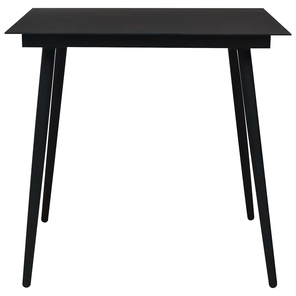 Vidaxl tuintafel 80x80x74 cm staal en glas zwart
