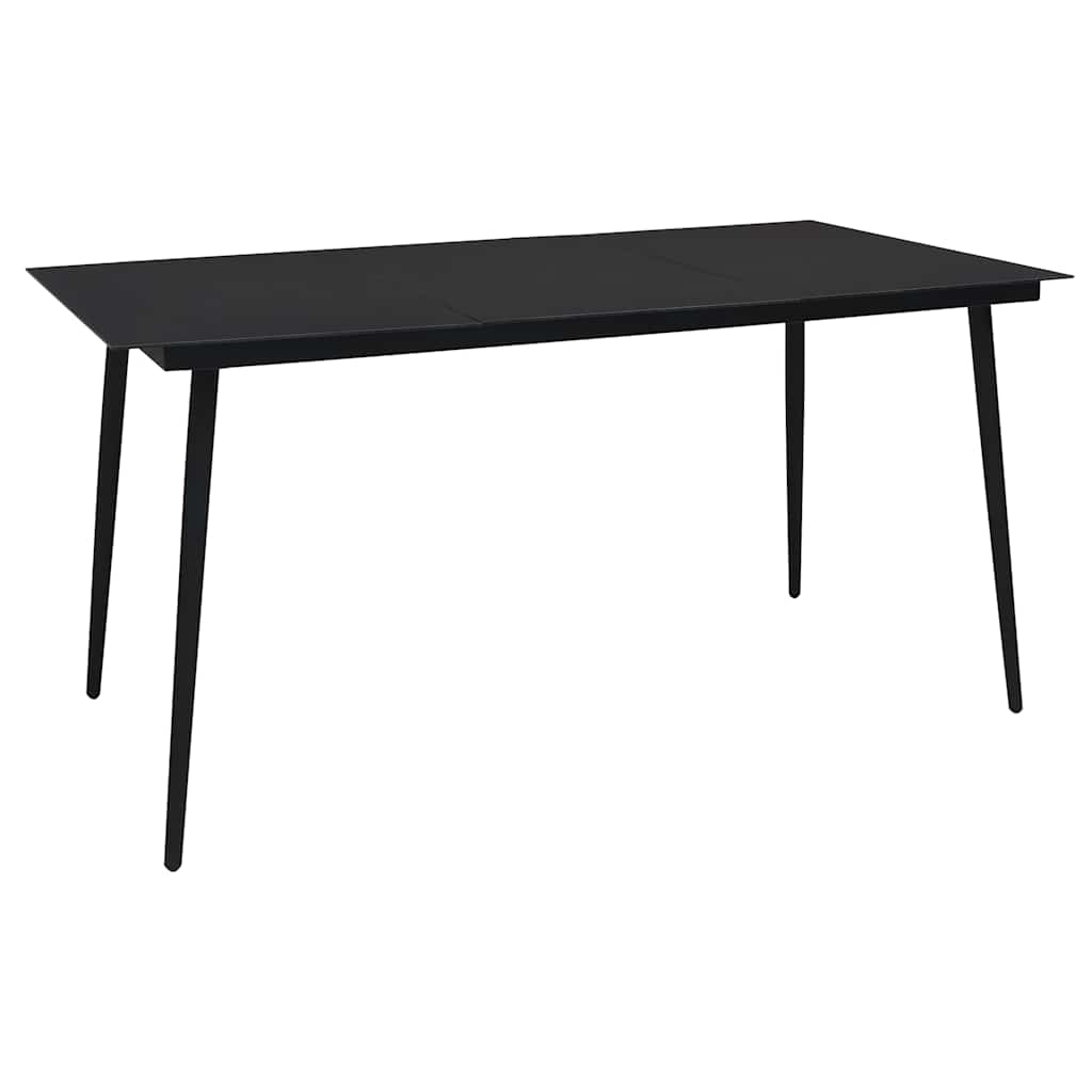Vidaxl tuintafel 150x80x74 cm staal en glas zwart