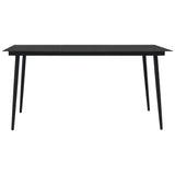 Vidaxl tuintafel 150x80x74 cm staal en glas zwart