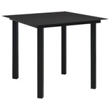 Vidaxl tuintafel 80x80x74 cm staal en glas zwart
